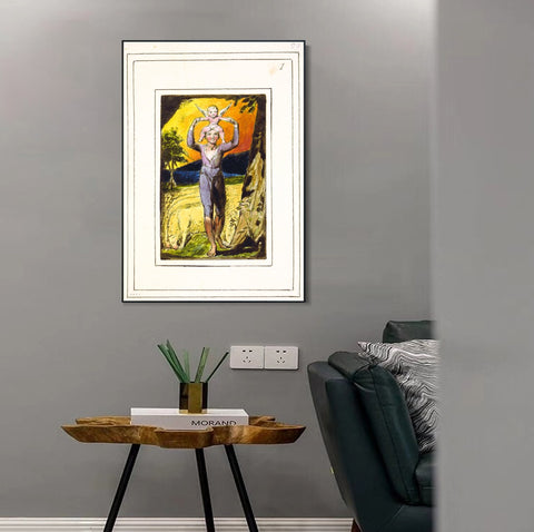 INVIN ART Framed Canvas Giclee Print Art Songs of Innocence and of Experience#4 by William Blake Wall Art Living Room Home Office Decorations