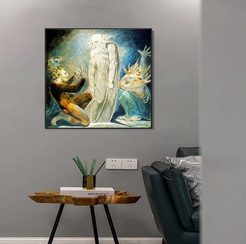 INVIN ART Framed Canvas Giclee Print Art Martin Butlin by William Blake Wall Art Living Room Home Office Decorations