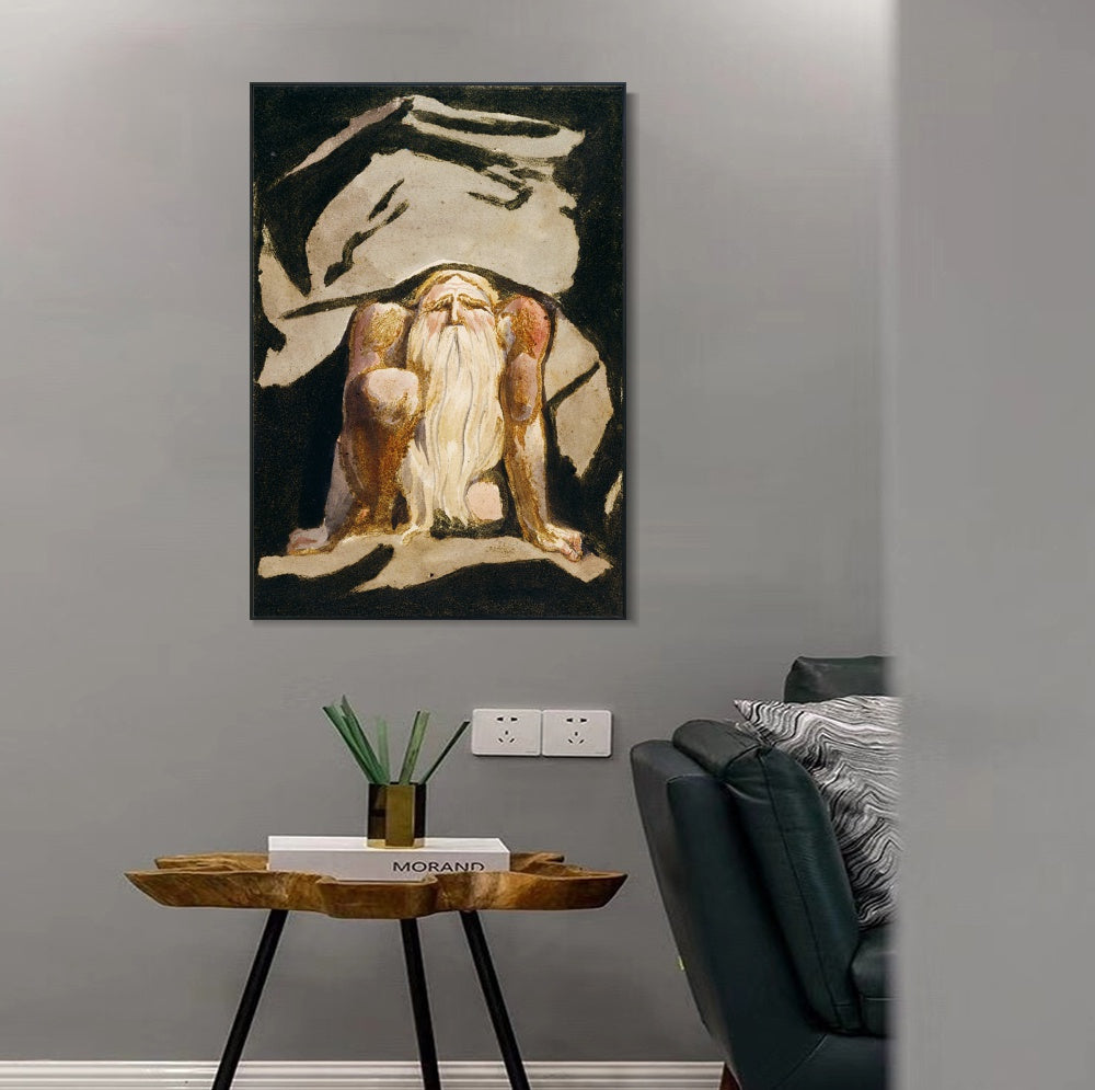 INVIN ART Framed Canvas Giclee Print Art Series#095 by William Blake Wall Art