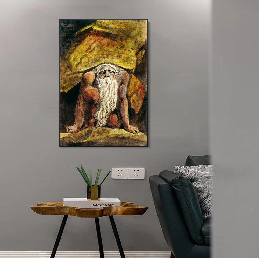INVIN ART Framed Canvas Giclee Print Art Series#098 by William Blake Wall Art