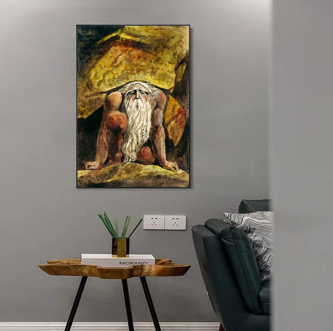 INVIN ART Framed Canvas Giclee Print Art Series#098 by William Blake Wall Art Living Room Home Office Decorations