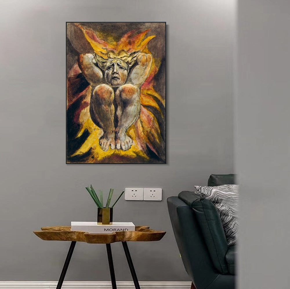 INVIN ART Framed Canvas Giclee Print Art Series#099 by William Blake Wall Art