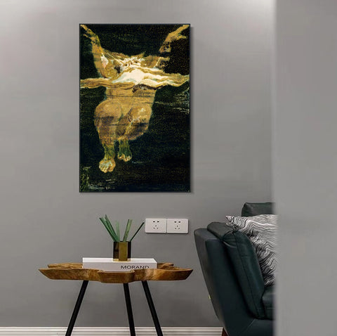 INVIN ART Framed Canvas Giclee Print Art Series#102 by William Blake Wall Art Living Room Home Office Decorations