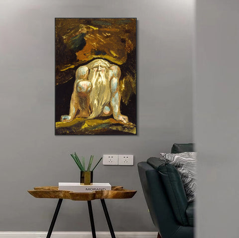 INVIN ART Framed Canvas Giclee Print Art Series#103 by William Blake Wall Art Living Room Home Office Decorations