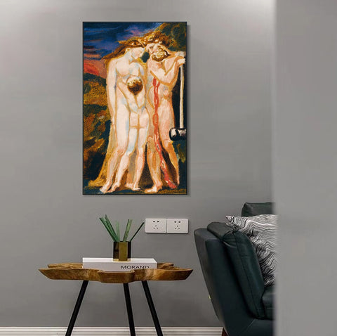 INVIN ART Framed Canvas Giclee Print Art Series#105 by William Blake Wall Art Living Room Home Office Decorations