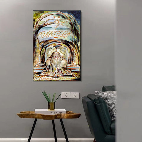 INVIN ART Framed Canvas Giclee Print Art Series#109 by William Blake Wall Art Living Room Home Office Decorations