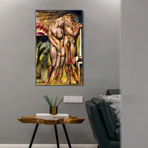 INVIN ART Framed Canvas Giclee Print Art Series#116 by William Blake Wall Art Living Room Home Office Decorations