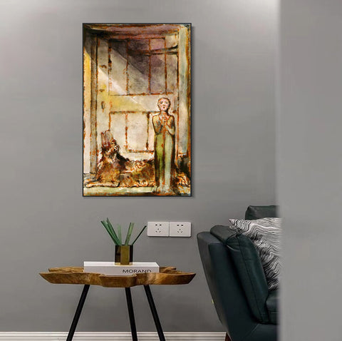 INVIN ART Framed Canvas Giclee Print Art Series#119 by William Blake Wall Art Living Room Home Office Decorations