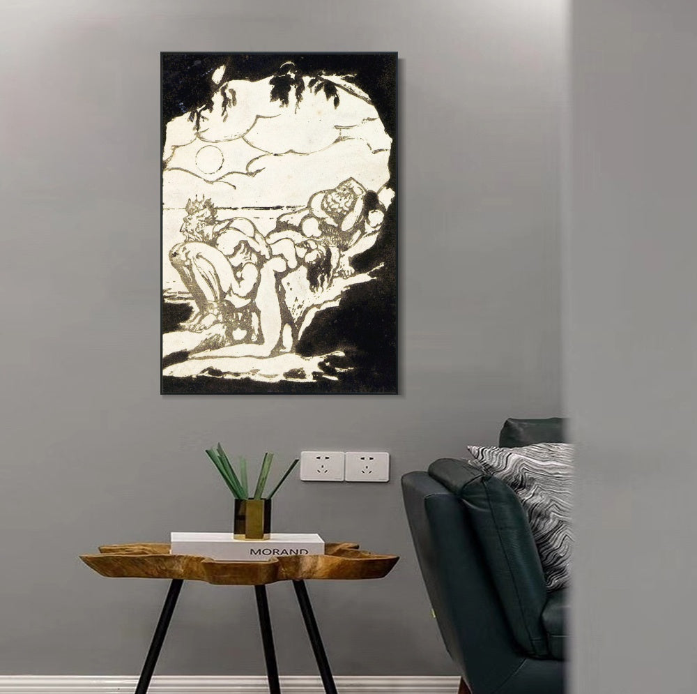 INVIN ART Framed Canvas Giclee Print Art Visions of the Daughters of Albion#5 by William Blake Wall Art