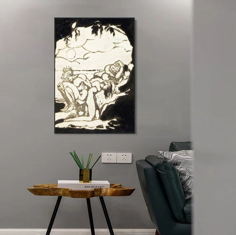 INVIN ART Framed Canvas Giclee Print Art Visions of the Daughters of Albion#5 by William Blake Wall Art Living Room Home Office Decorations