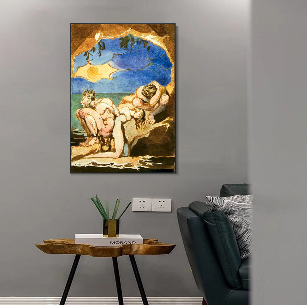 INVIN ART Framed Canvas Giclee Print Art Visions of the Daughters of Albion by William Blake Wall Art