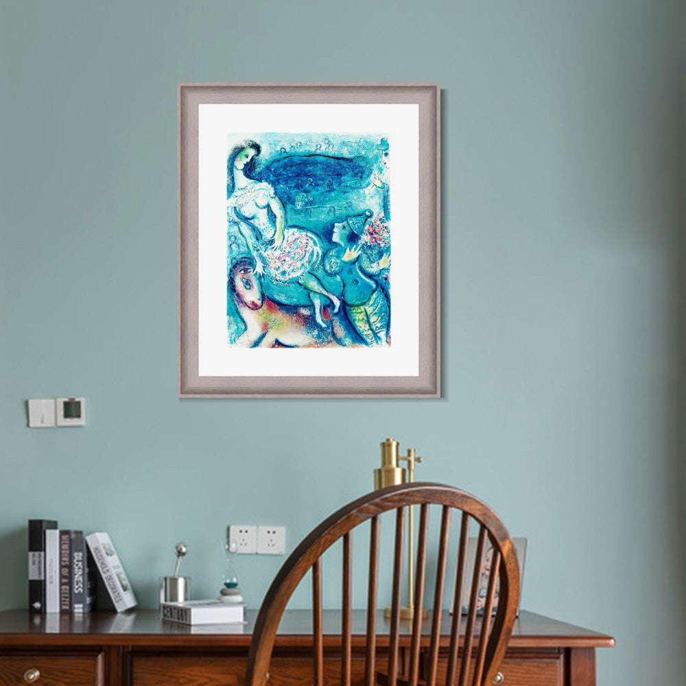 INVIN ART Framed Canvas Art Giclee Print Dancing by Marc Chagall Wall Art Room Living Office Home Decorations