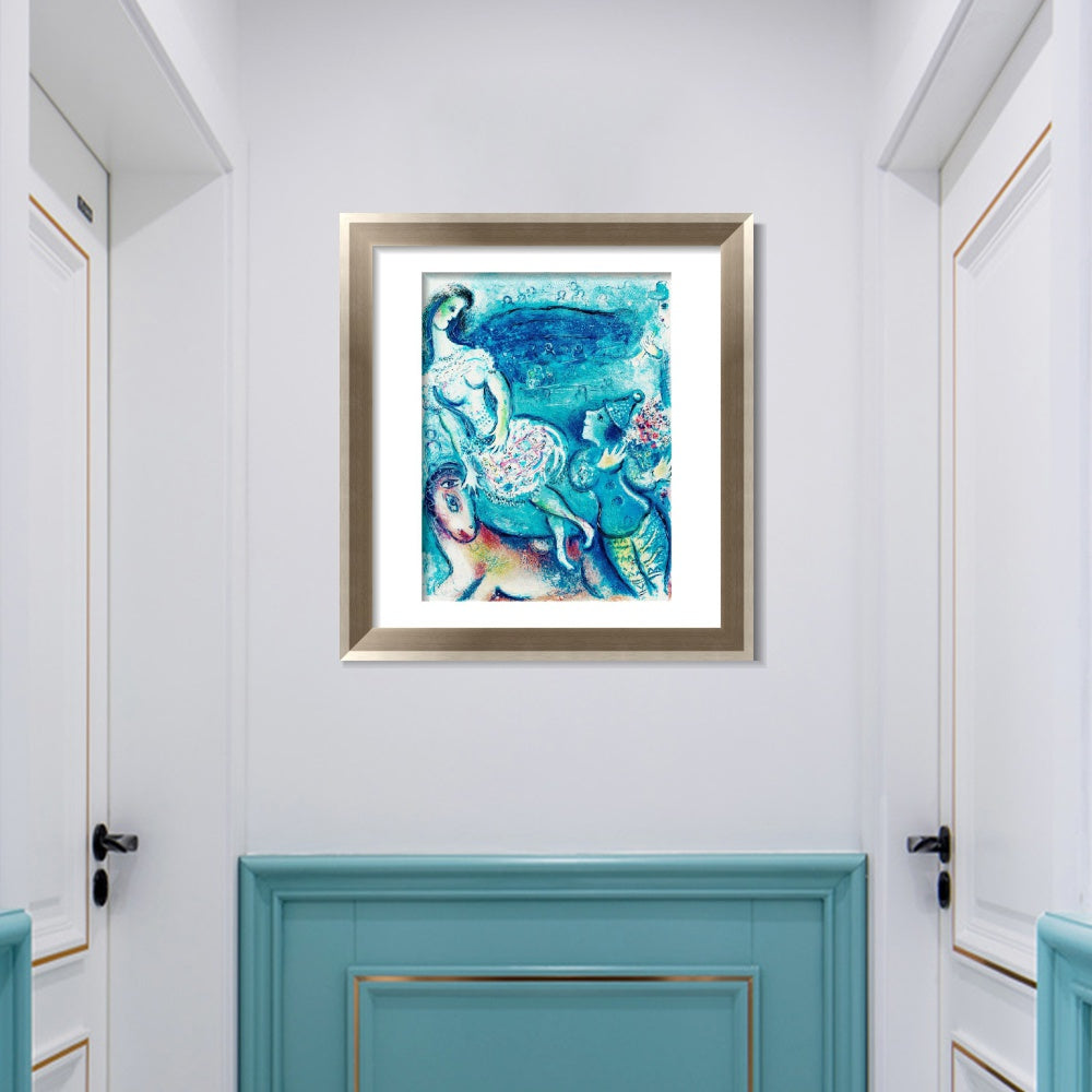 INVIN ART Framed Canvas Art Giclee Print Dancing by Marc Chagall Wall Art Room Living Office Home Decorations