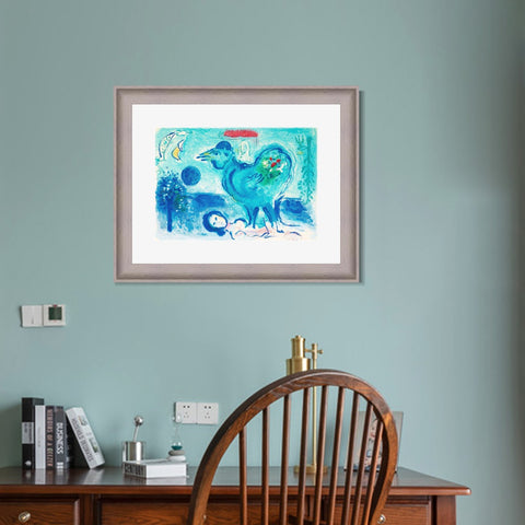 INVIN ART Framed Canvas Art Giclee Print Dlm pausage au coq by Marc Chagall Wall Art Room Living Office Home Decorations