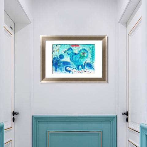 INVIN ART Framed Canvas Art Giclee Print Dlm pausage au coq by Marc Chagall Wall Art Room Living Office Home Decorations