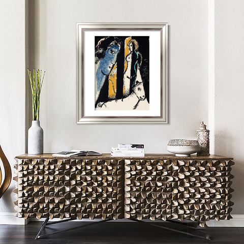 INVIN ART Framed Canvas Art Giclee Print Face by Marc Chagall Wall Art Room Living Office Home Decorations