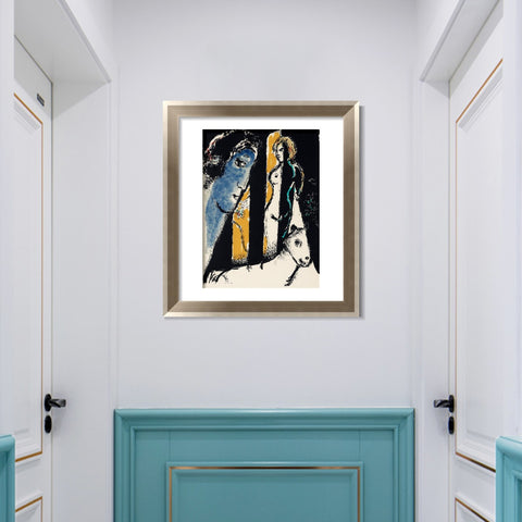 INVIN ART Framed Canvas Art Giclee Print Face by Marc Chagall Wall Art Room Living Office Home Decorations