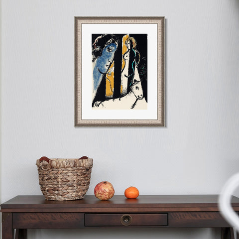INVIN ART Framed Canvas Art Giclee Print Face by Marc Chagall Wall Art Room Living Office Home Decorations