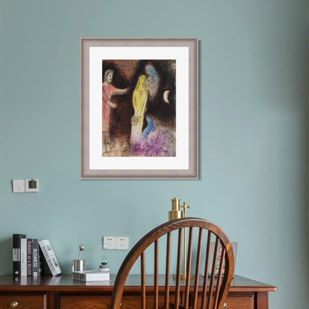 INVIN ART Framed Canvas Art Giclee Print Ablution by Marc Chagall Wall Art Room Living Office Home Decorations
