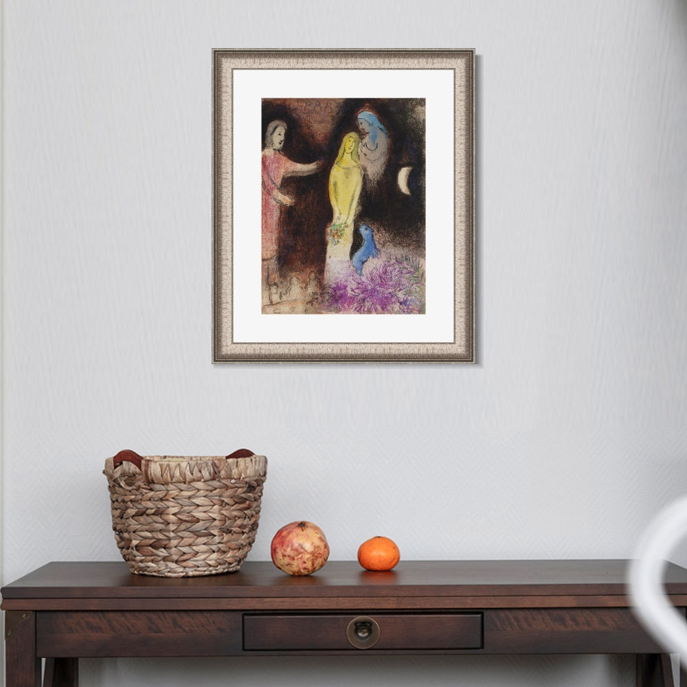 INVIN ART Framed Canvas Art Giclee Print Ablution by Marc Chagall Wall Art Room Living Office Home Decorations