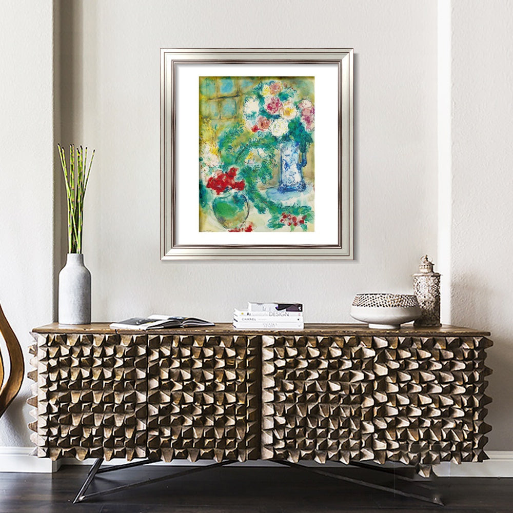 INVIN ART Framed Canvas Art Giclee Print Flower 18 by Marc Chagall Wall Art Room Living Office Home Decorations