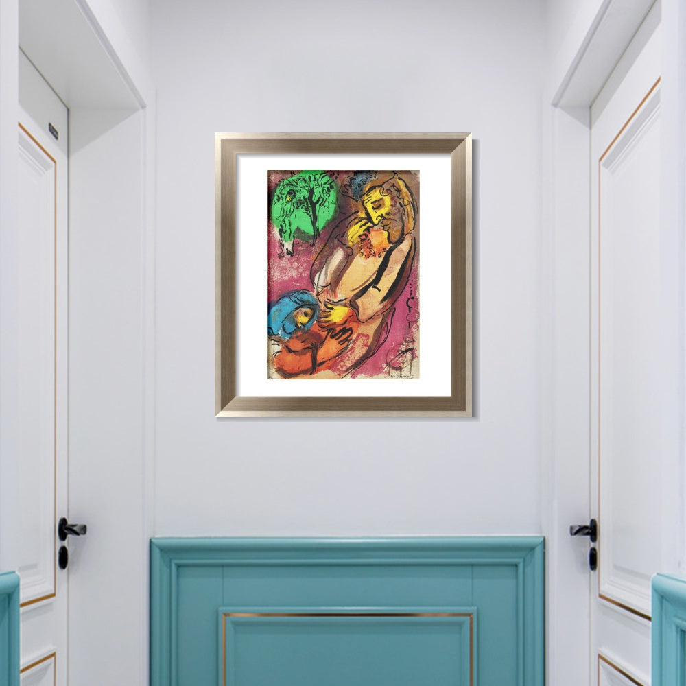 INVIN ART Framed Canvas Art Giclee Print Beging Series#030 by Marc Chagall Wall Art Room Living Office Home Decorations