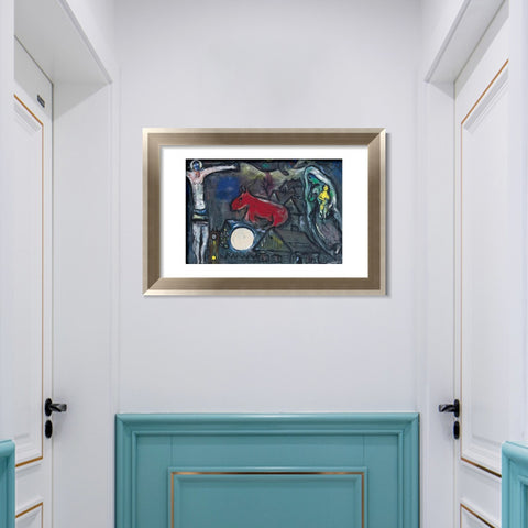 INVIN ART Framed Canvas Art Giclee Print Series#031 by Marc Chagall Wall Art Room Living Office Home Decorations