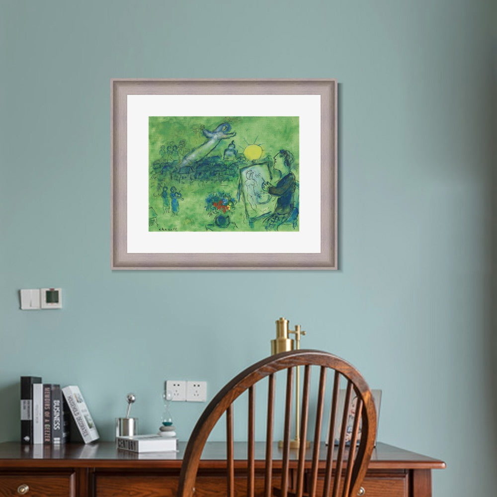 INVIN ART Framed Canvas Art Giclee Print Series#33 by Marc Chagall Wall Art Room Living Office Home Decorations
