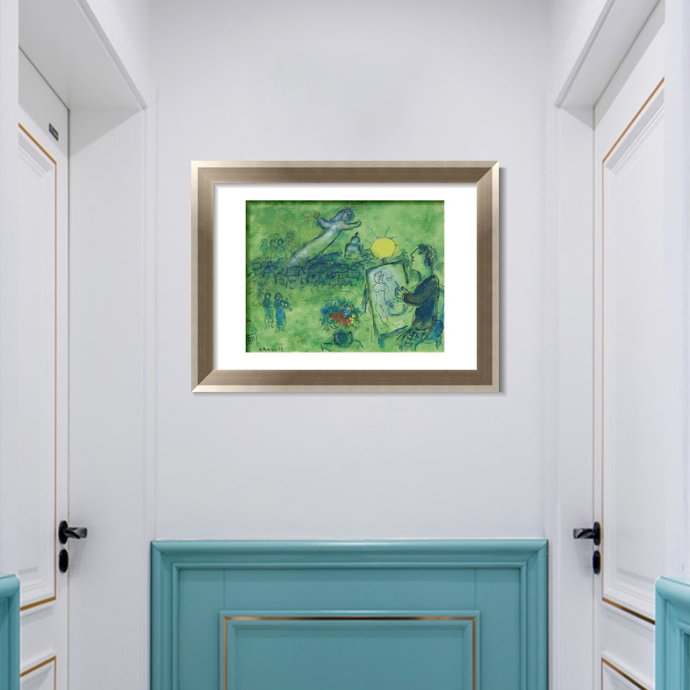 INVIN ART Framed Canvas Art Giclee Print Series#33 by Marc Chagall Wall Art Room Living Office Home Decorations