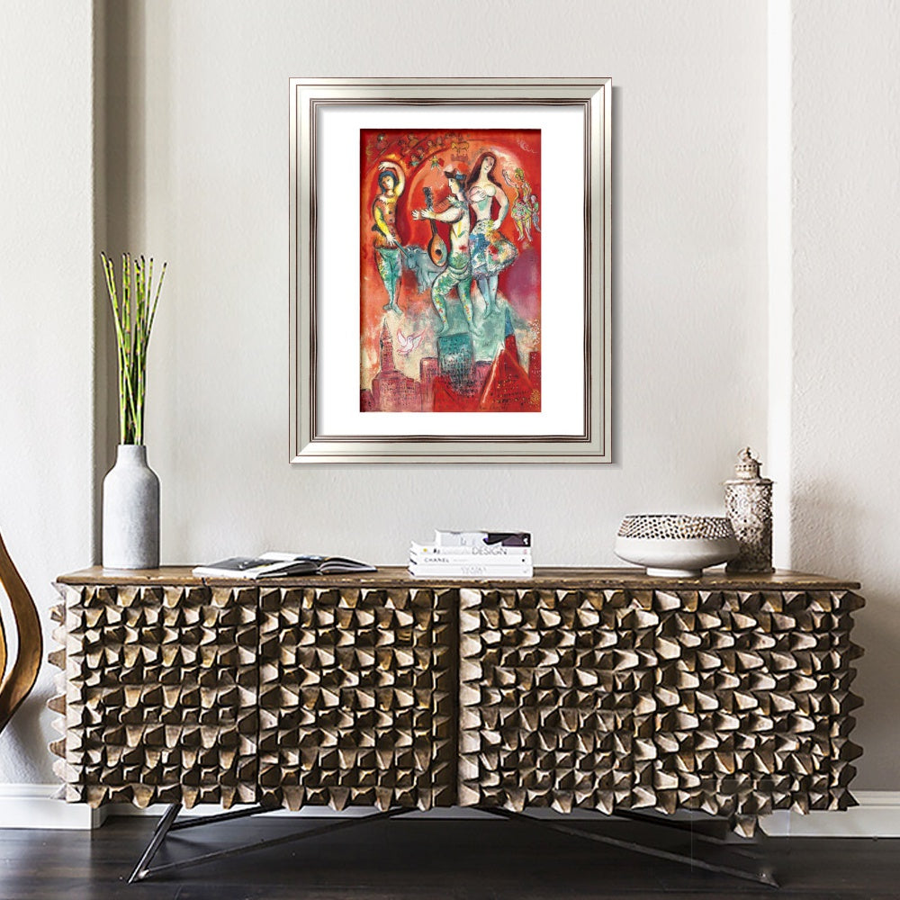 INVIN ART Framed Canvas Art Giclee Print Carmen by Marc Chagall Wall Art Room Living Office Home Decorations