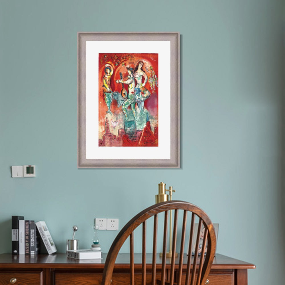 INVIN ART Framed Canvas Art Giclee Print Carmen by Marc Chagall Wall Art Room Living Office Home Decorations