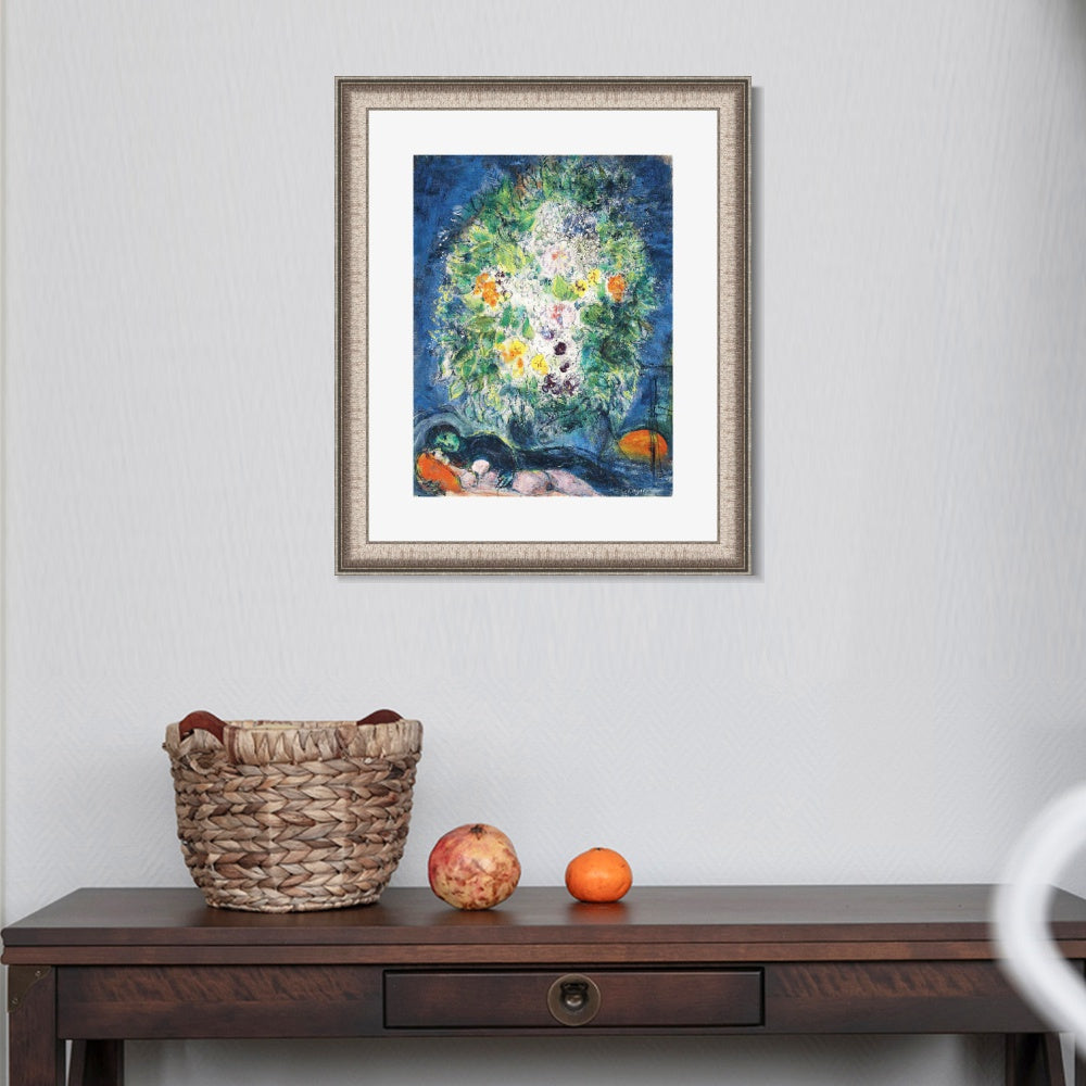 INVIN ART Framed Canvas Art Giclee Print Flower Series#041 by Marc Chagall Wall Art Room Living Office Home Decorations