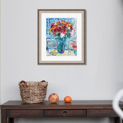 INVIN ART Framed Canvas Art Giclee Print Flower 8 by Marc Chagall Wall Art Room Living Office Home Decorations