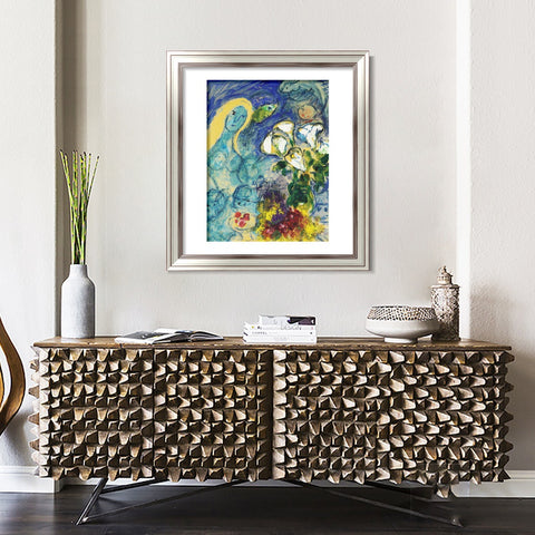 INVIN ART Framed Canvas Art Giclee Print Flower 9 by Marc Chagall Wall Art Room Living Office Home Decorations