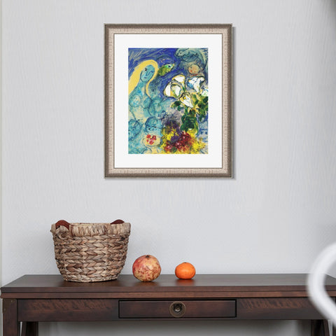 INVIN ART Framed Canvas Art Giclee Print Flower 9 by Marc Chagall Wall Art Room Living Office Home Decorations