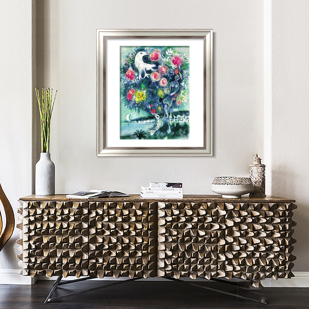 INVIN ART Framed Canvas Art Giclee Print Flower 12 by Marc Chagall Wall Art Room Living Office Home Decorations
