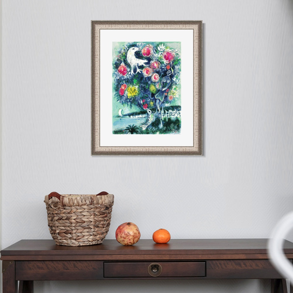 INVIN ART Framed Canvas Art Giclee Print Flower 12 by Marc Chagall Wall Art Room Living Office Home Decorations