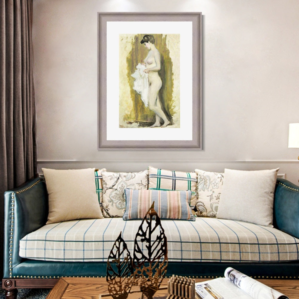 INVIN ART Framed Canvas Art Giclee Print Naked woman 2 by Marc Chagall Wall Art Room Living Office Home Decorations