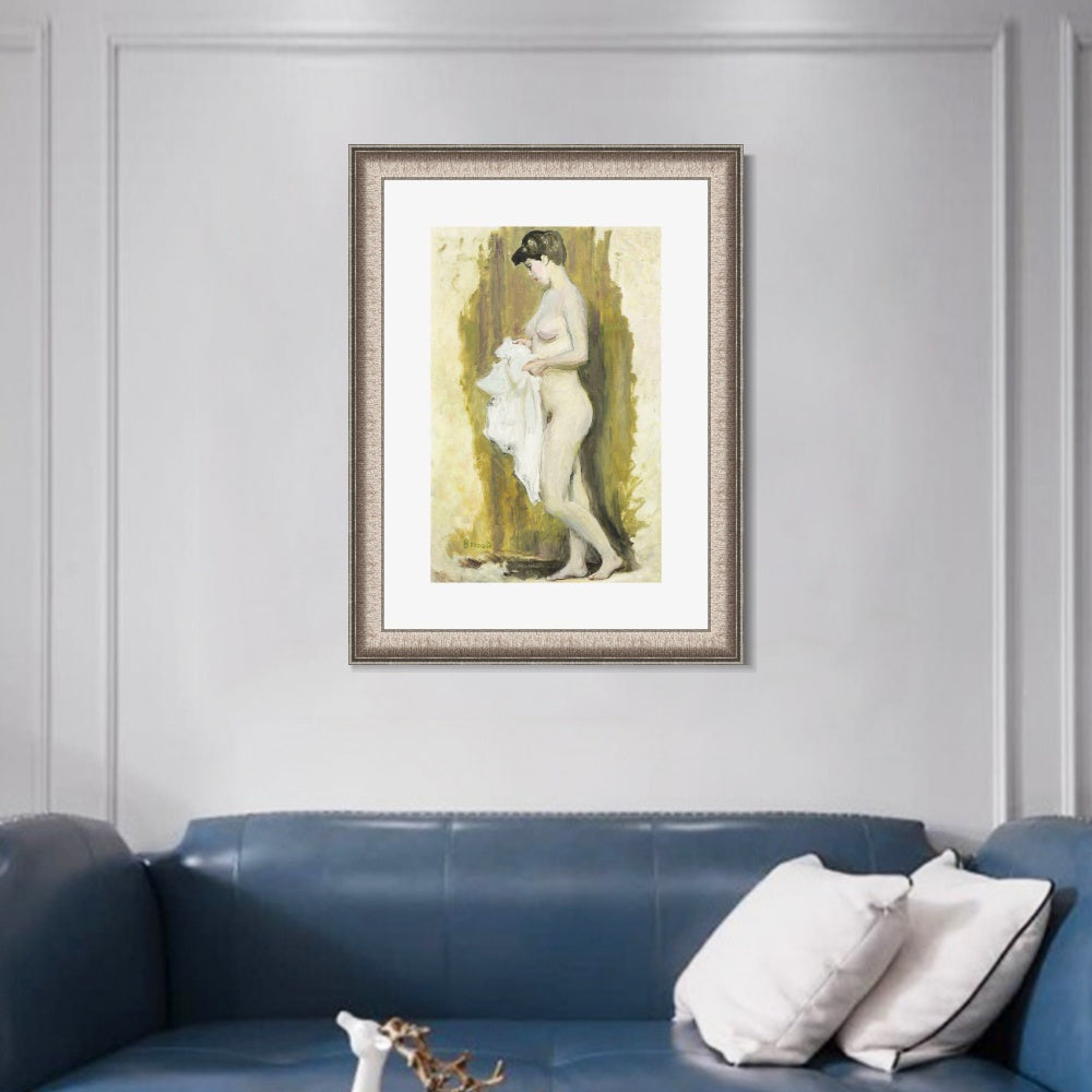 INVIN ART Framed Canvas Art Giclee Print Naked woman 2 by Marc Chagall Wall Art Room Living Office Home Decorations