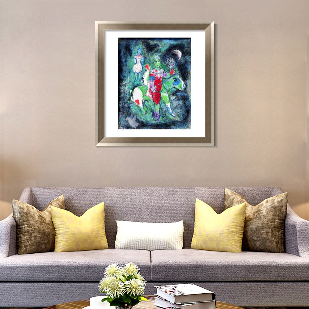 INVIN ART Framed Canvas Art Giclee Print Knight by Marc Chagall Wall Art Room Living Office Home Decorations