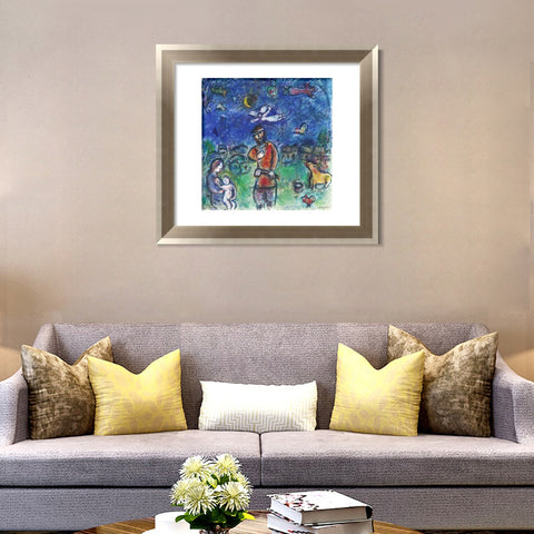 INVIN ART Framed Canvas Art Giclee Print Soldier by Marc Chagall Wall Art Room Living Office Home Decorations