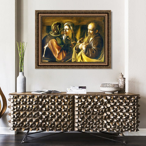 INVIN ART Framed Canvas Art Giclee Print Series#002 by Michelangelo Merisi da Caravaggio Wall Art Living Room Home Office Decorations