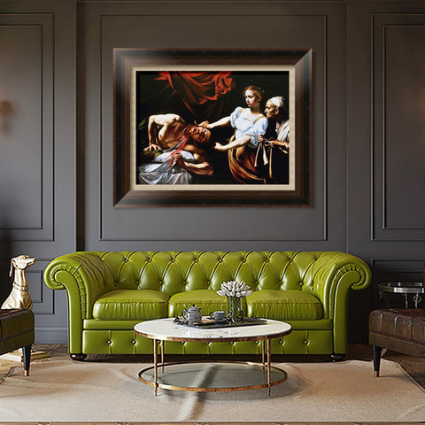 INVIN ART Framed Canvas Art Giclee Print Judith Beheading Holofernes by Michelangelo Merisi da Caravaggio Wall Art Living Room Home Office Decorations