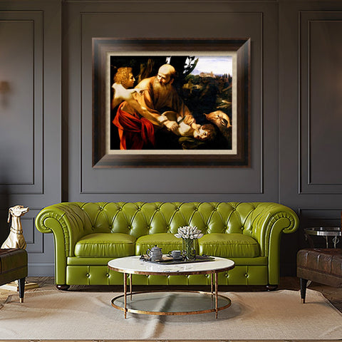 INVIN ART Framed Canvas Art Giclee Print The Sacrifice of Isaac by Michelangelo Merisi da Caravaggio Wall Art Living Room Home Office Decorations