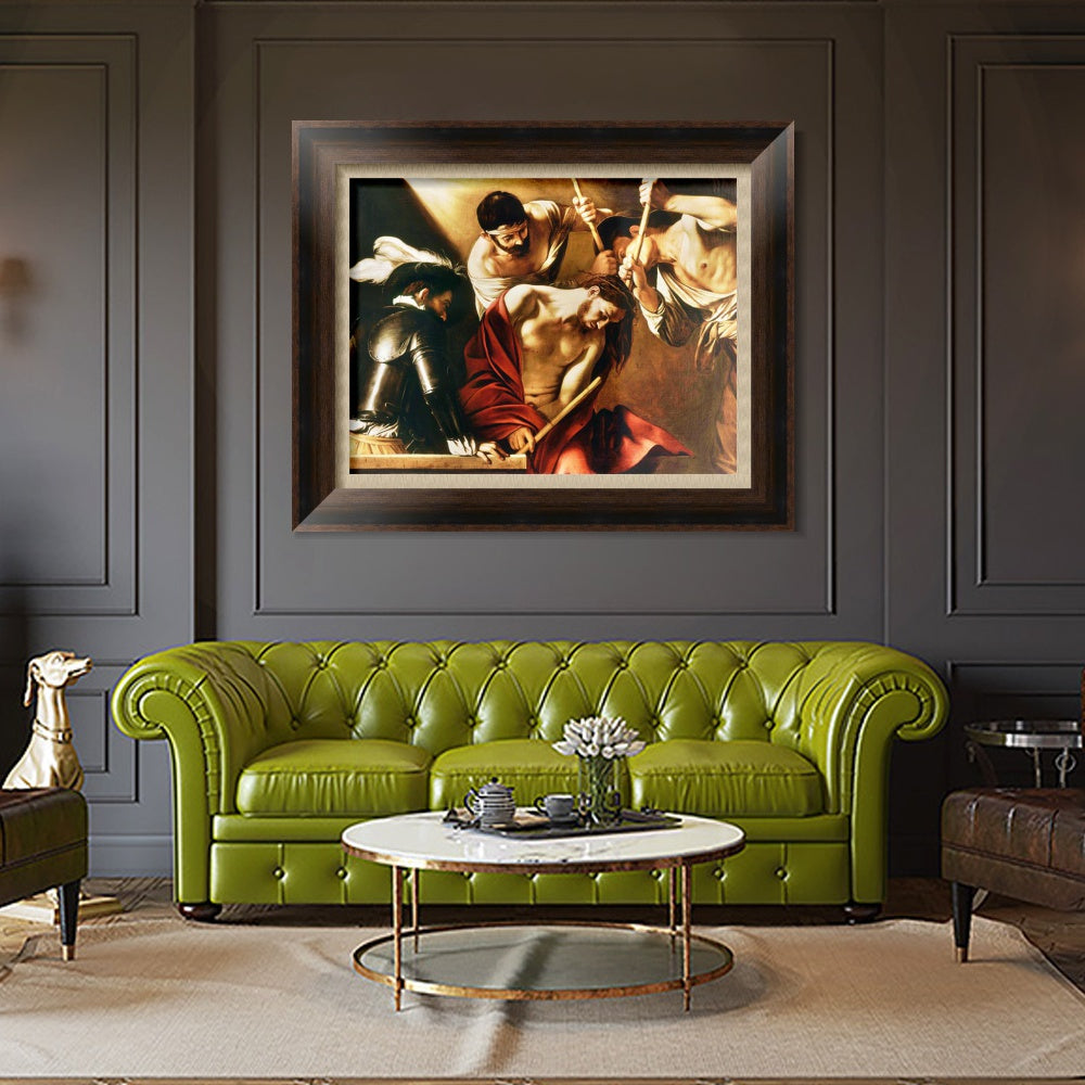 INVIN ART Framed Canvas Art Giclee Print The Crowning with Thorns by Michelangelo Merisi da Caravaggio Wall Art