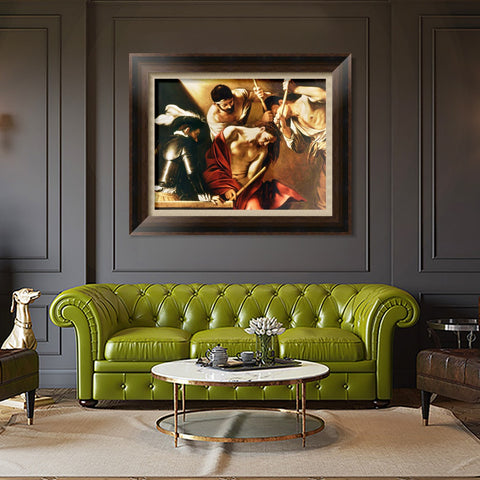 INVIN ART Framed Canvas Art Giclee Print The Crowning with Thorns by Michelangelo Merisi da Caravaggio Wall Art Living Room Home Office Decorations