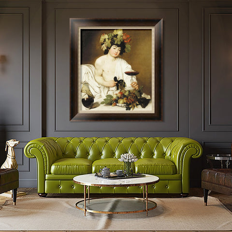 INVIN ART Framed Canvas Art Giclee Print Bacchus by Michelangelo Merisi da Caravaggio Wall Art Living Room Home Office Decorations