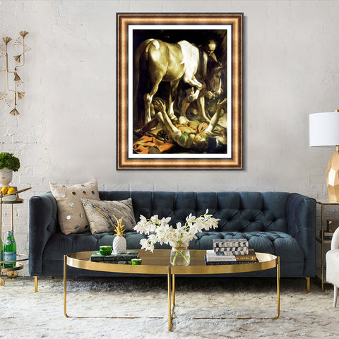 INVIN ART Framed Canvas Art Giclee Print The Conversion of St. (Saint) Paul by Michelangelo Merisi da Caravaggio Wall Art Living Decorations