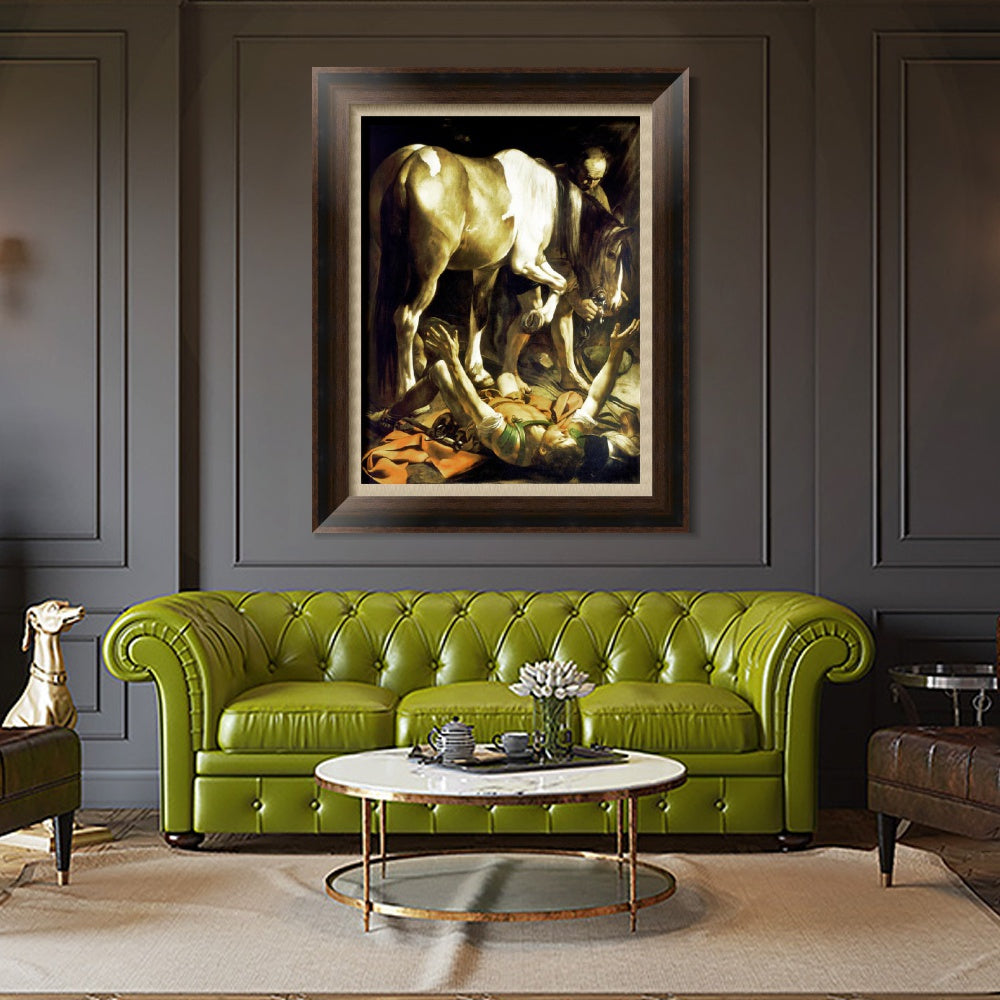 INVIN ART Framed Canvas Art Giclee Print The Conversion of St. (Saint) Paul by Michelangelo Merisi da Caravaggio Wall Art Living Decorations