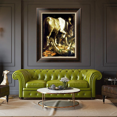 INVIN ART Framed Canvas Art Giclee Print The Conversion of St. (Saint) Paul by Michelangelo Merisi da Caravaggio Wall Art Living Decorations